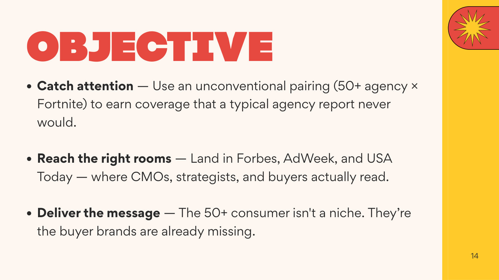 Grace Creative — Solaris PR, slide 14 of 38.
